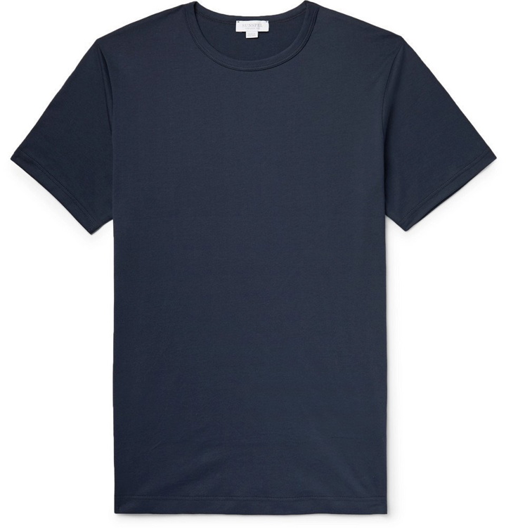 Photo: Sunspel - Superfine Cotton-Jersey T-Shirt - Men - Navy