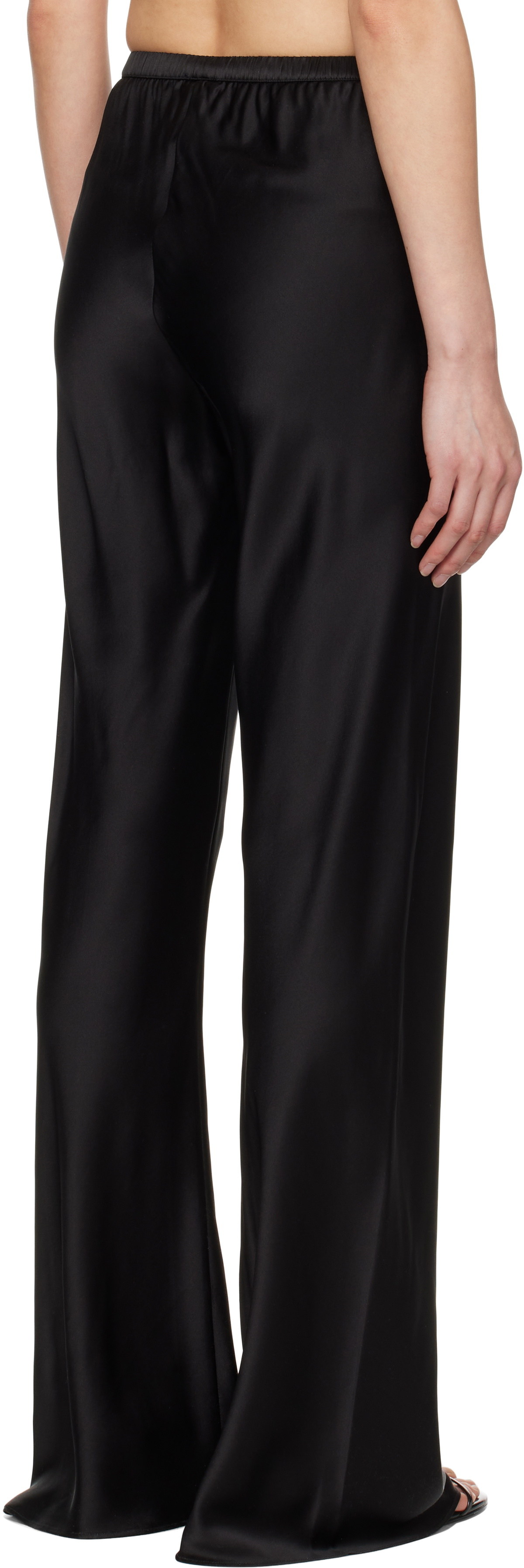 Silk Laundry Black Bias Cut Lounge Pants