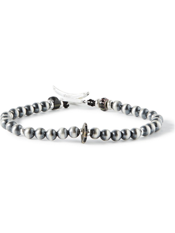 Photo: MIKIA - Sterling Silver and Glass Beaded Bracelet - Silver
