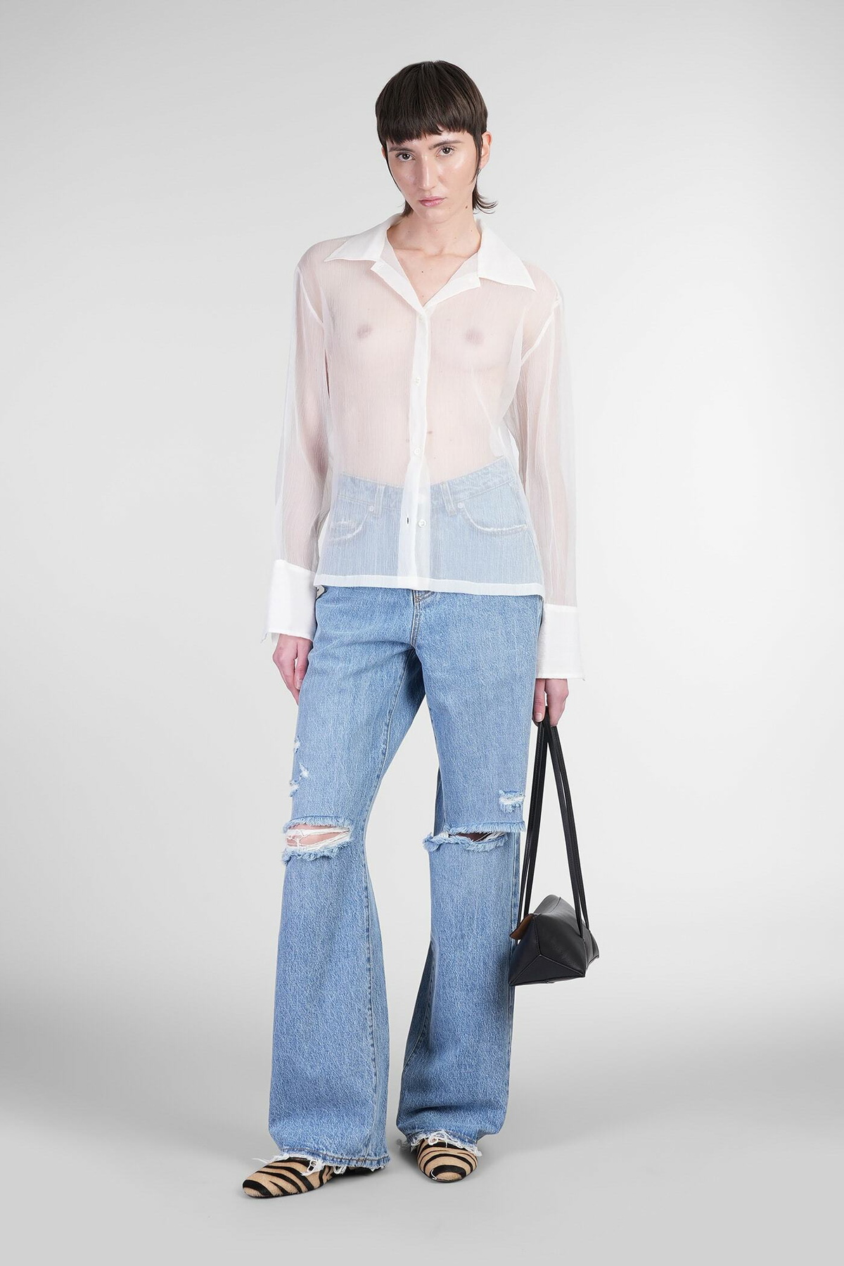 Séfr Willow Shirt Shirt In Beige Polyester