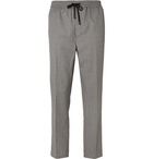 AMI - Slim-Fit Tapered Virgin Wool-Twill Drawstring Trousers - Men - Gray