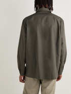 Lemaire - Convertible-Collar Cotton-Poplin Shirt - Brown