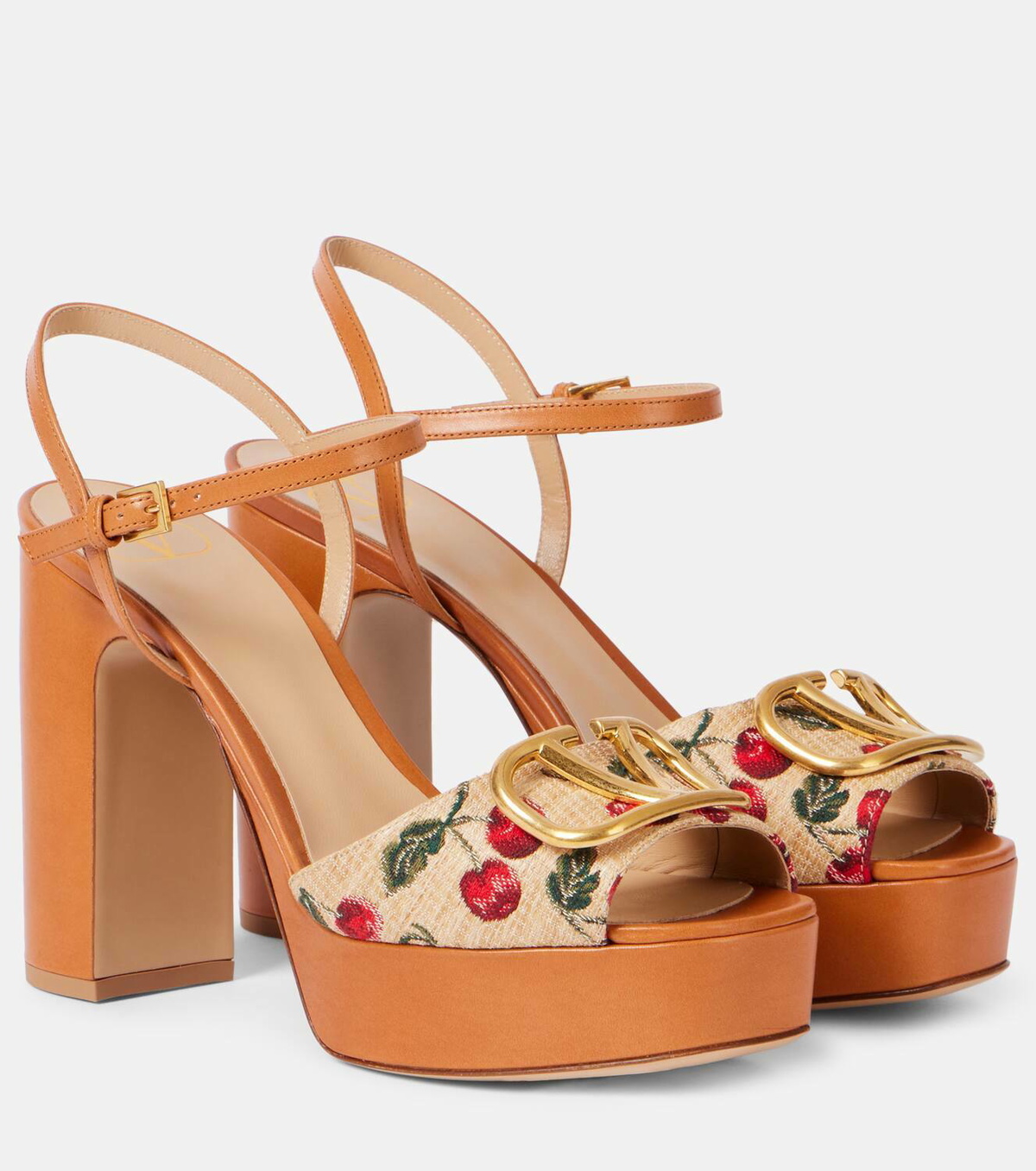 Valentino Garavani VLogo Signature 80 raffia-effect platform sandals
