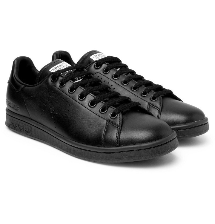 Photo: Raf Simons - adidas Originals Stan Smith Leather Sneakers - Black
