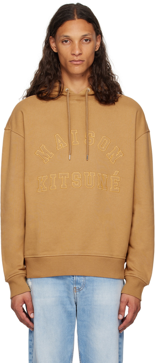 Maison Kitsuné Tan Varsity Hoodie Maison Kitsune