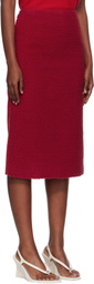 Pushbutton Red Fleece Combi H-Line Midi Skirt