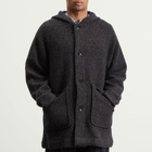 Folk Men's Hooded Car Coat in Navy Brown Texture