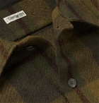 Camoshita - Checked Brushed Wool-Flannel Overshirt - Green