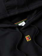 Nike Tennis - NikeCourt Logo-Appliquéd Cotton-Blend Jersey Hoodie - Black