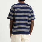 Percival Men's Fiction Striped Knitted T-Shirt in Navy
