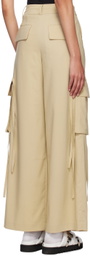 J KOO Beige Pocket Trousers