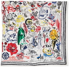 Alexander McQueen White Doodle Scarf