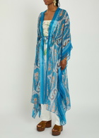 Etro Paisley-print Chiffon Maxi Kimono Dress - Blue - One Size
