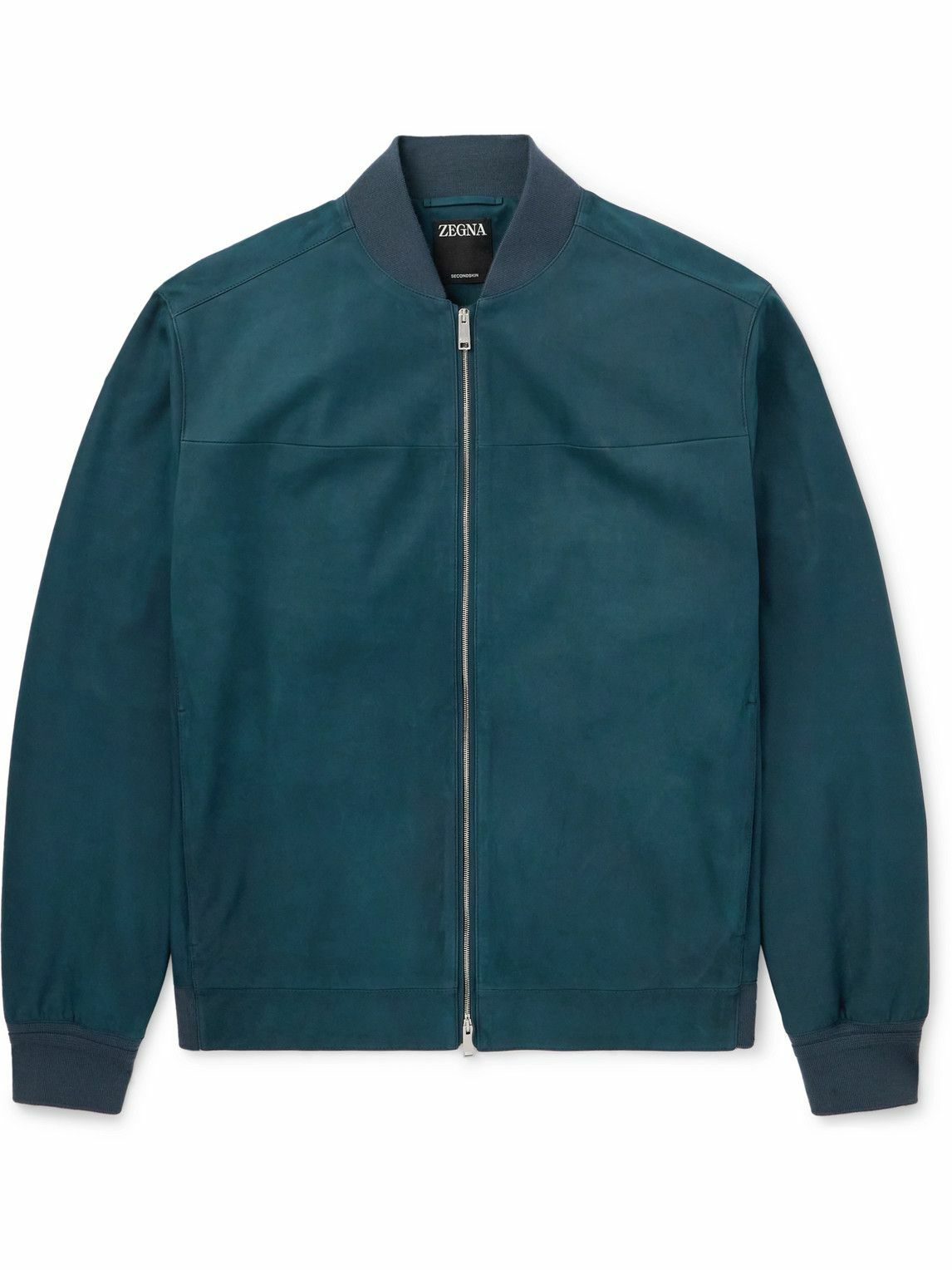 Zegna - Nubuck Bomber Jacket - Blue