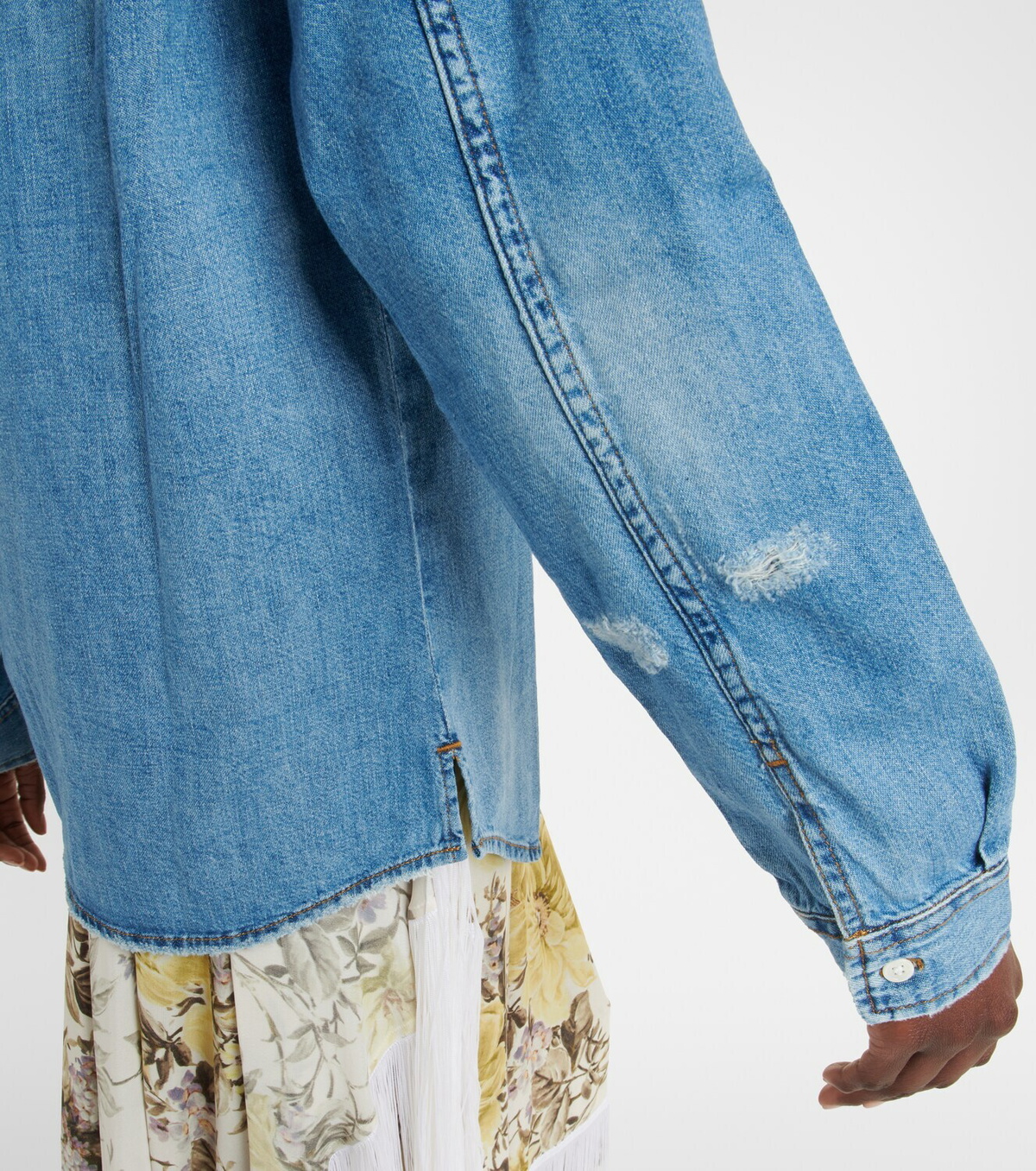 Frame Distressed denim shirt