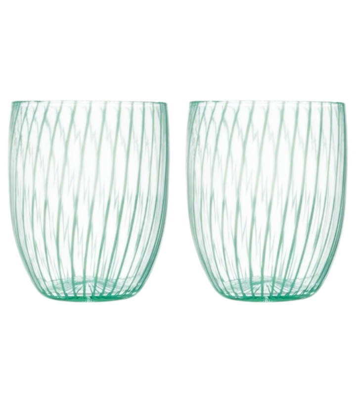 Photo: Aquazzura Casa Capri Stripe set of 2 glass tumblers