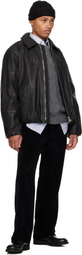 Solid Homme Black Insulated Faux-Leather Jacket