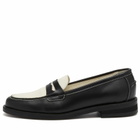 Duke + Dexter Women's Wilde Black X White Penny Loafer in Multi