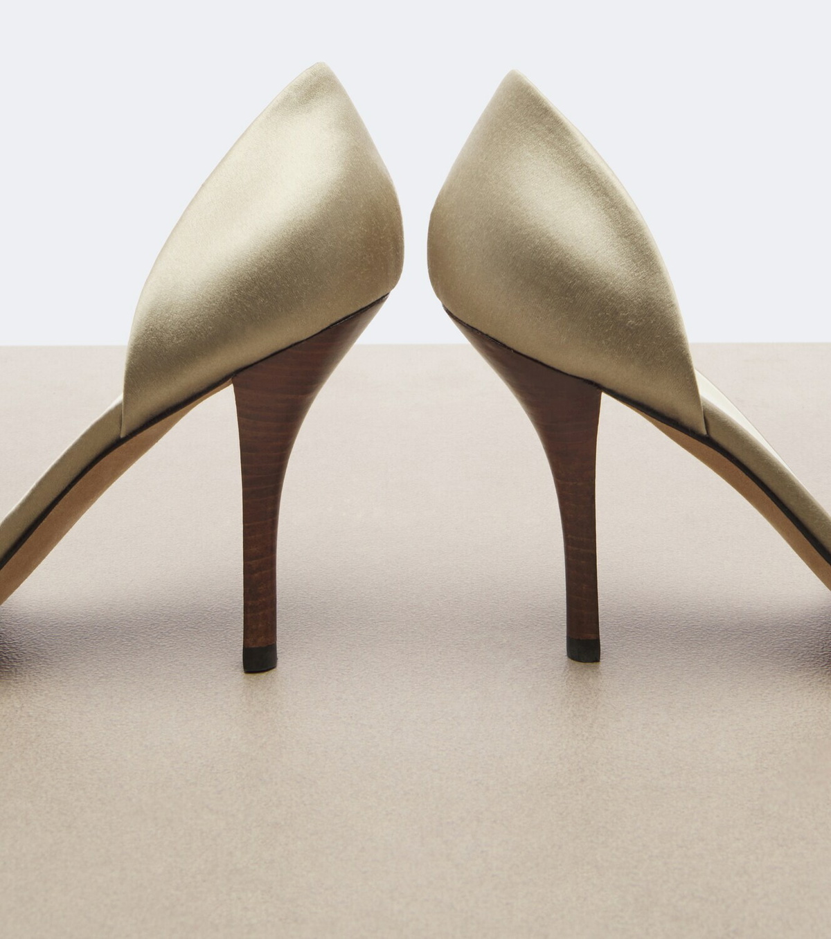 The Row Noor satin peep-toe pumps