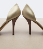 The Row Noor satin peep-toe pumps