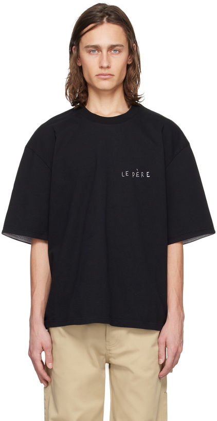 Photo: Le PÈRE Black Double Sleeve T-Shirt