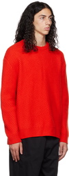 Solid Homme Red Diagonal Sweater