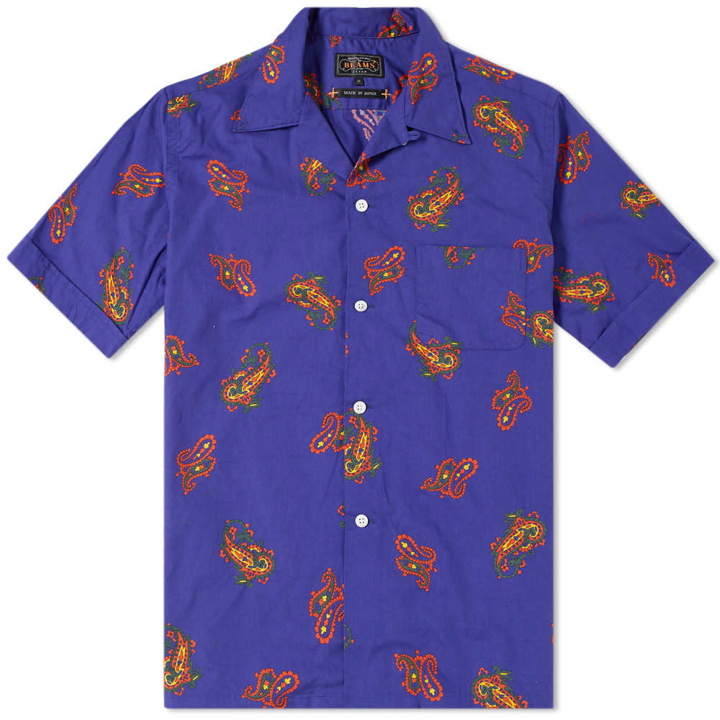 Photo: Beams Plus Short Sleeve Large Paisley Print Vacation Shirt Purple