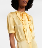 Prada Tie-neck satin shirt dress