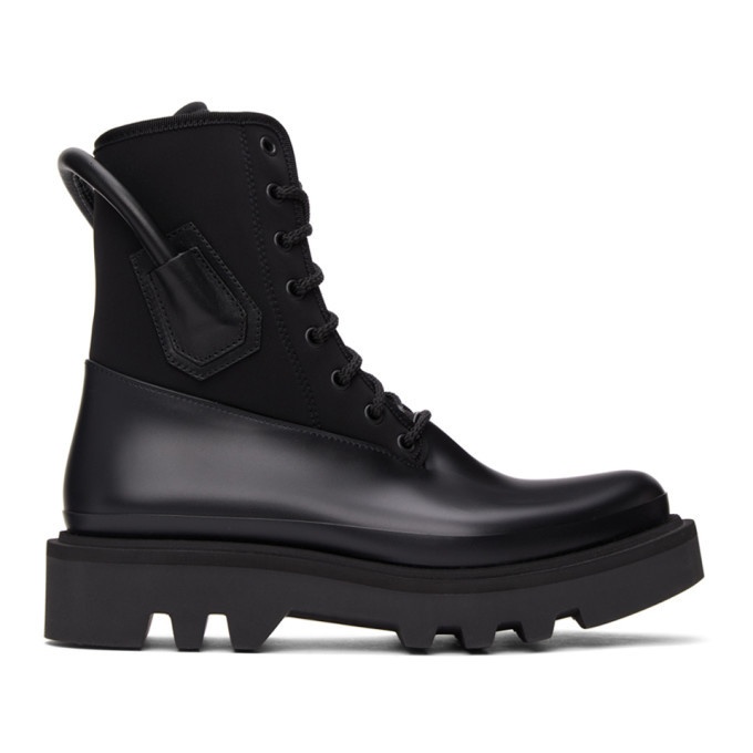 Photo: Givenchy Black Neoprene and Rubber Combat Boots