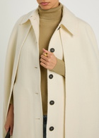 Toteme Fringed Wool-blend Cape Coat White
