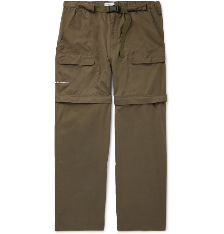 Photo: Pop Trading Company - Wide-Leg Canvas Zip-Off Cargo Trousers - Green