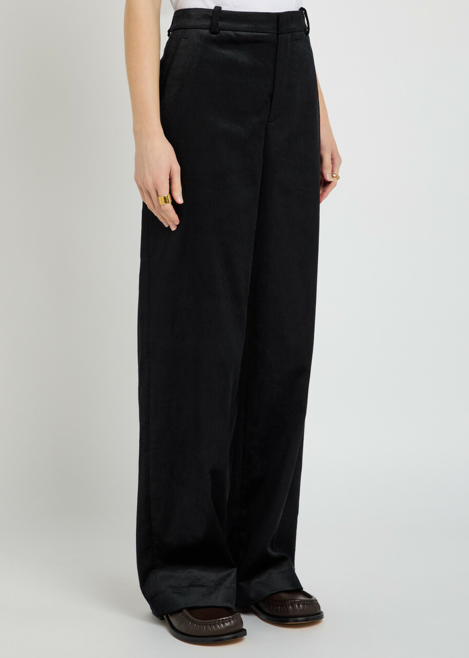 Vince Straight-leg Velvet Corduroy Trousers Black