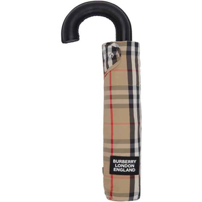 Photo: Burberry Beige Vintage Check Folding Umbrella