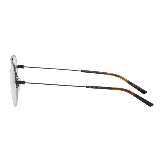 Gucci Black Semi-Rimless Glasses