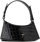 Mugler Black Embossed Crocodile Zenith Bag