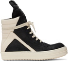 Rick Owens Black & Off-White Geobasket Sneakers