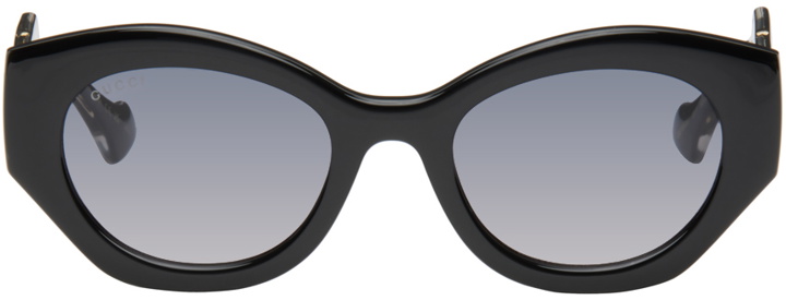 Photo: Gucci Black Oval Sunglasses