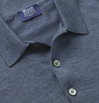 William Lockie - Mélange Virgin Wool Polo Shirt - Blue