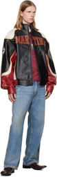 Martine Rose Black 'Special' Superbowl Leather Jacket