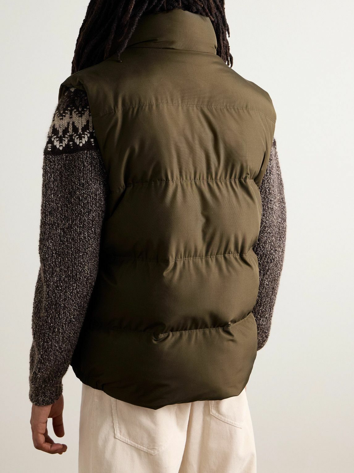 Loro Piana - Lucio Quilted Storm System® Silk Gilet - Green Loro Piana