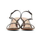 Gianvito Rossi Black Patent Crystal Manhattan Strappy 70 Sandals