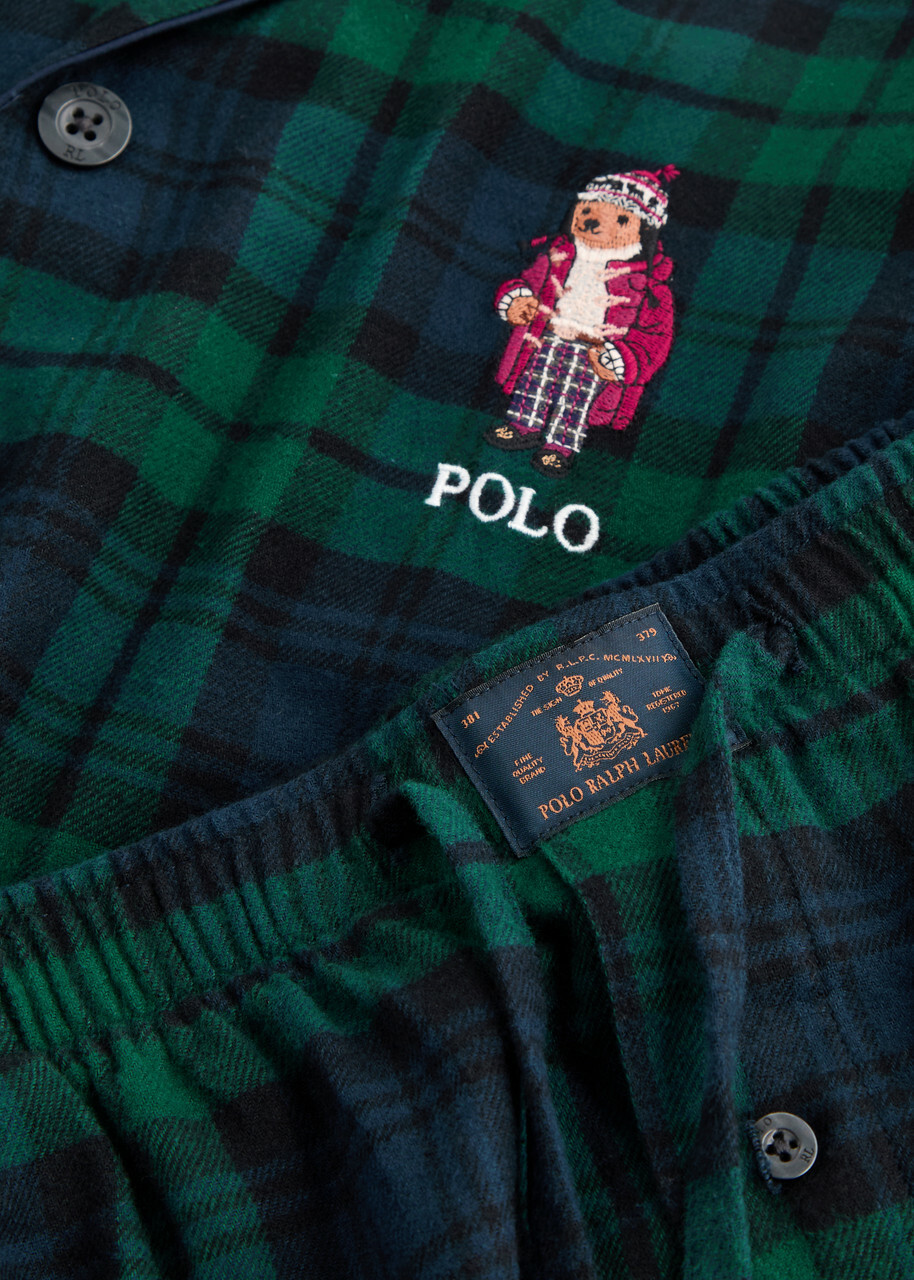 Polo Ralph Lauren Polo Bear Plaid Flannel Pyjama set Navy M Polo
