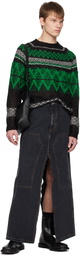 Andersson Bell Black & Green Nordic Sweater