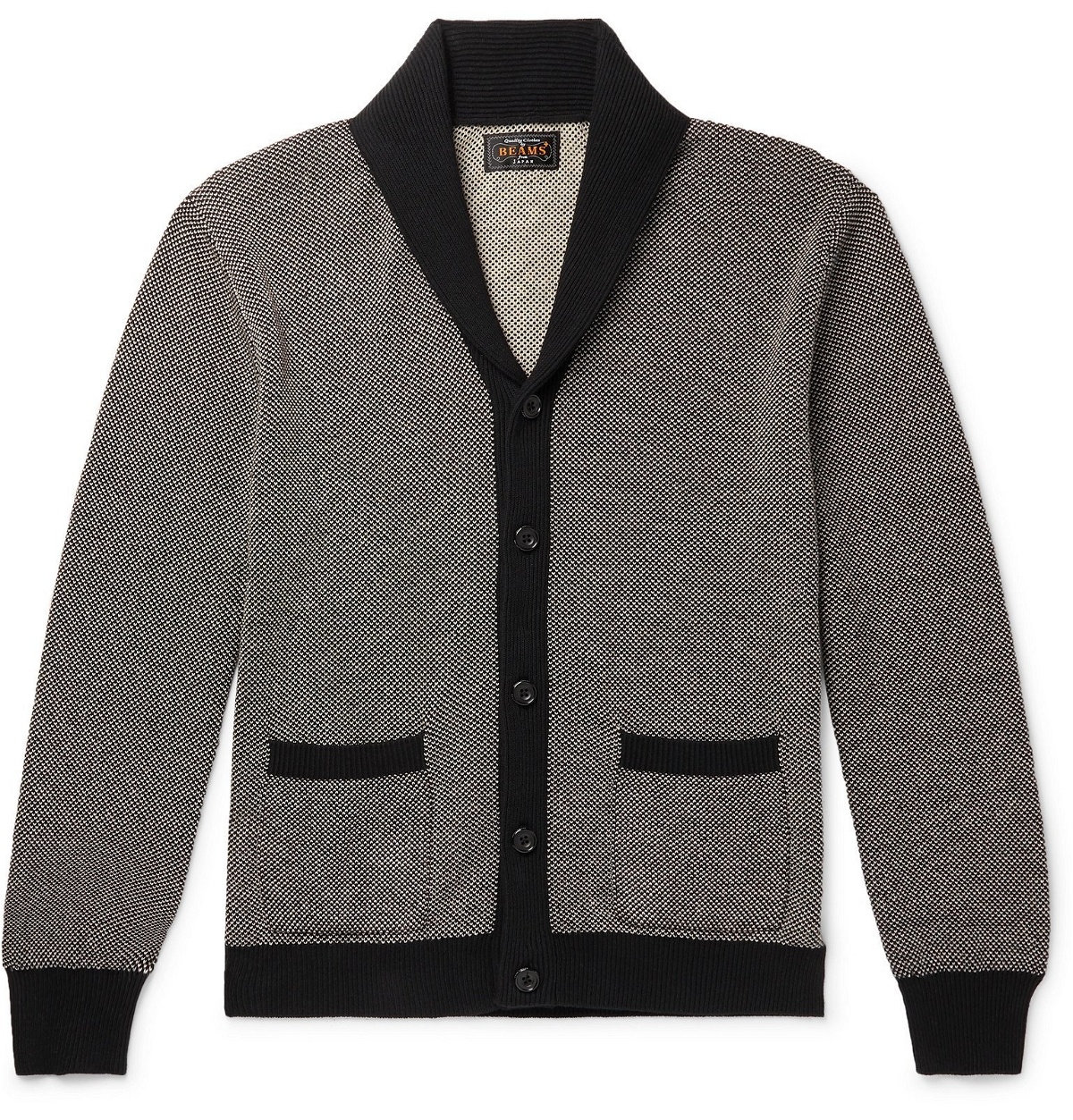Beams Plus - Shawl-Collar Birdseye Cotton and Linen-Blend Cardigan ...