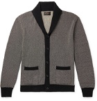 Beams Plus - Shawl-Collar Birdseye Cotton and Linen-Blend Cardigan - Black