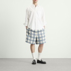 Jil Sander Men's Relaxed Fit Check Shorts in Blue Hydrangea