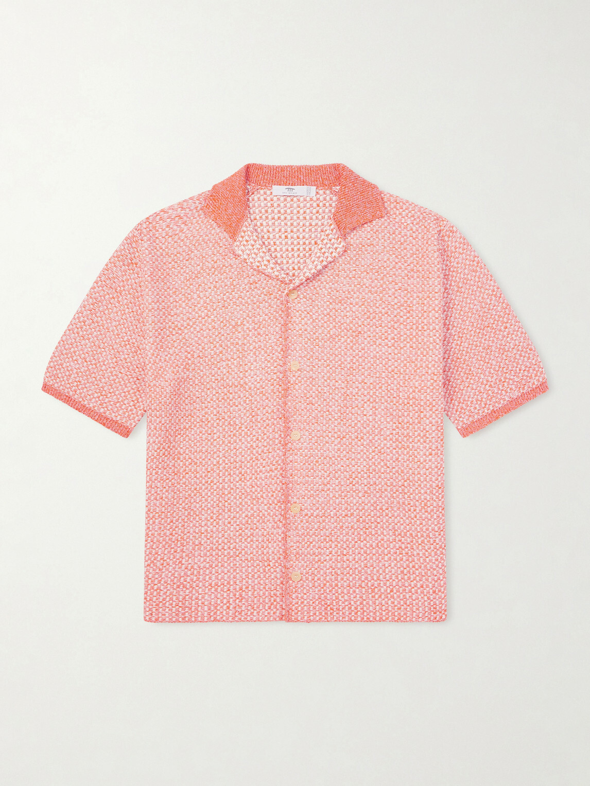 Inis Meáin - Tonnta Camp-Collar Linen, Cotton and Cashmere-Blend Shirt - Orange