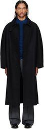 Jil Sander Black Felt Wool Coat