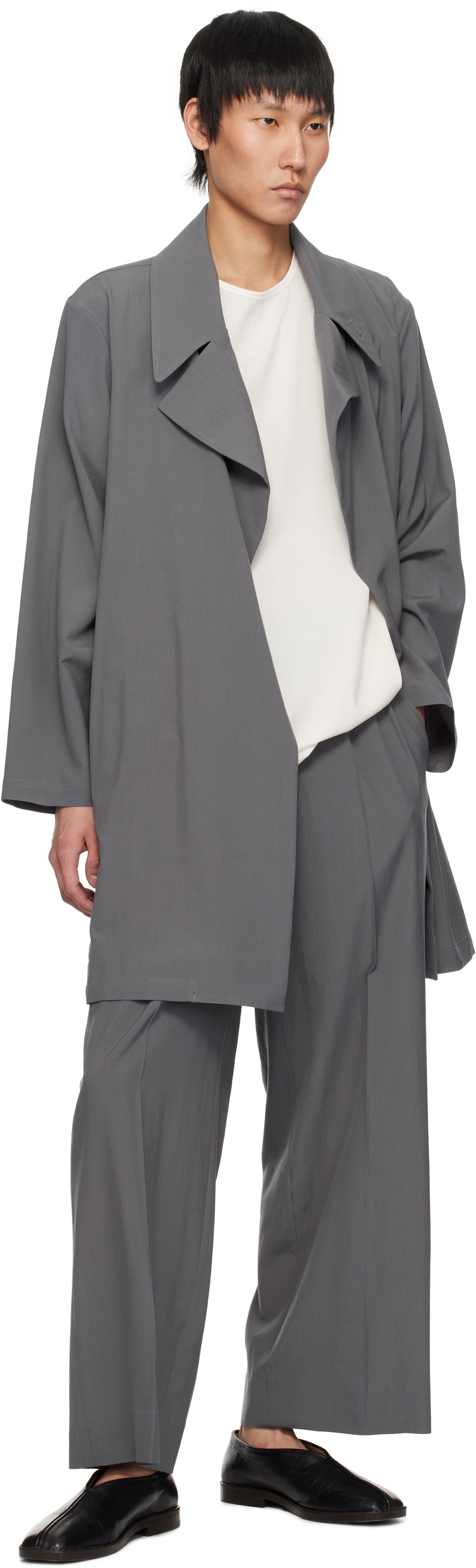 YOKE Gray Fine Wool Coat