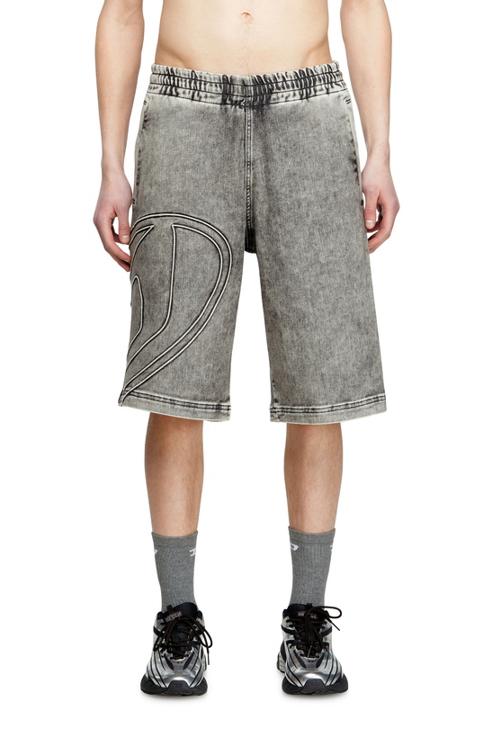 Photo: Diesel Track Denim bermudas with Oval D - Shorts - Unisex - Grey
